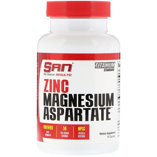[672898520047] SAN Zinc Magnesium Aspartate 30 Capsules 30 Serving